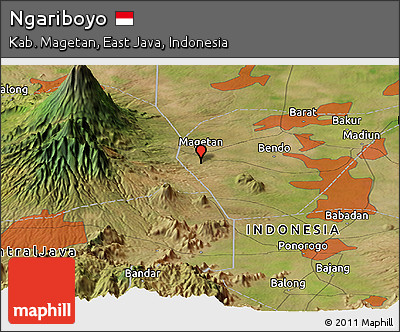 Satellite Panoramic Map of Ngariboyo