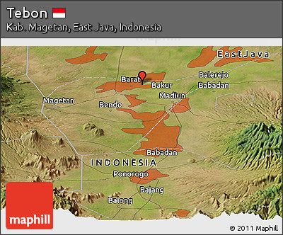 Satellite Panoramic Map of Tebon