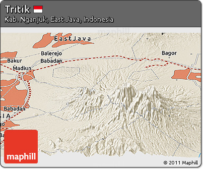 Shaded Relief Panoramic Map of Tritik