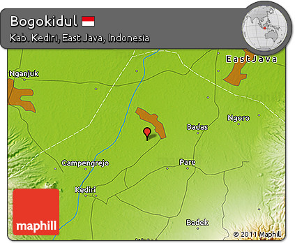 Physical 3D Map of Bogokidul