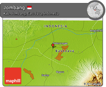 Physical 3D Map of Jombang