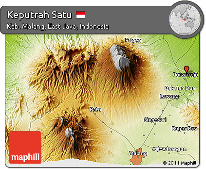 Physical 3D Map of Keputrah Satu