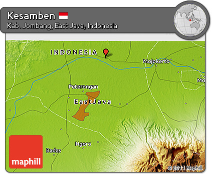 Physical 3D Map of Kesamben