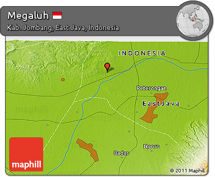 Physical 3D Map of Megaluh