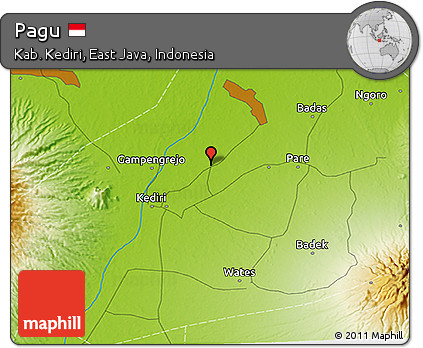 Physical 3D Map of Pagu