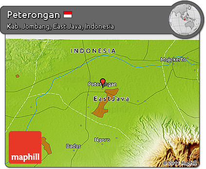 Physical 3D Map of Peterongan