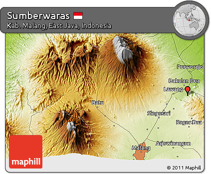 Physical 3D Map of Sumberwaras