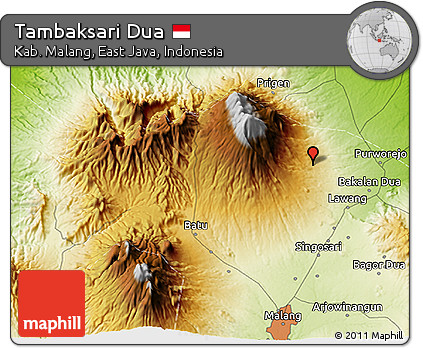 Physical 3D Map of Tambaksari Dua