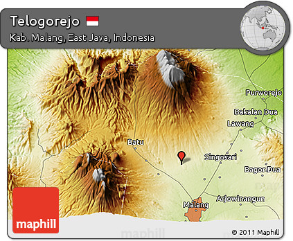 Physical 3D Map of Telogorejo
