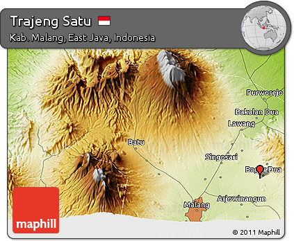 Physical 3D Map of Trajeng Satu