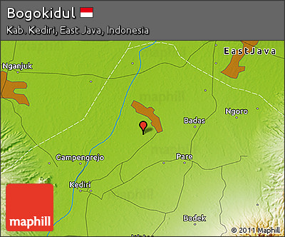 Physical 3D Map of Bogokidul