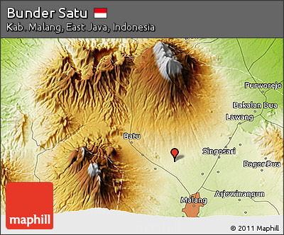 Physical 3D Map of Bunder Satu