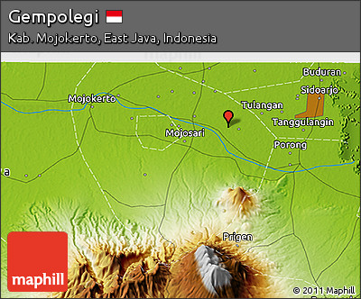 Physical 3D Map of Gempolegi