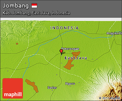 Physical 3D Map of Jombang