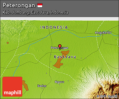 Physical 3D Map of Peterongan