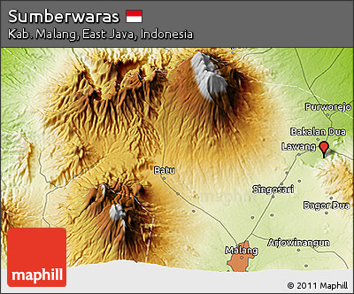 Physical 3D Map of Sumberwaras