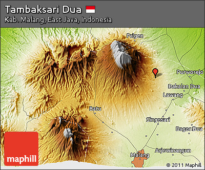 Physical 3D Map of Tambaksari Dua