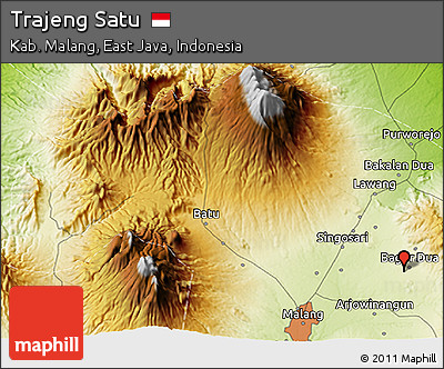 Physical 3D Map of Trajeng Satu