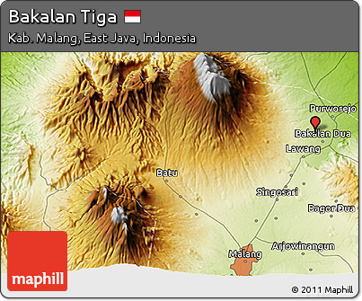 Physical 3D Map of Bakalan Tiga