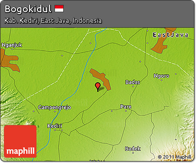 Physical 3D Map of Bogokidul