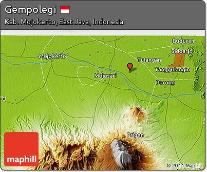 Physical 3D Map of Gempolegi