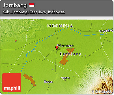 Physical 3D Map of Jombang