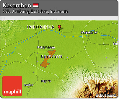 Physical 3D Map of Kesamben