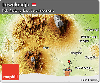 Physical 3D Map of Lowokmojo