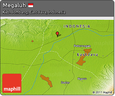 Physical 3D Map of Megaluh