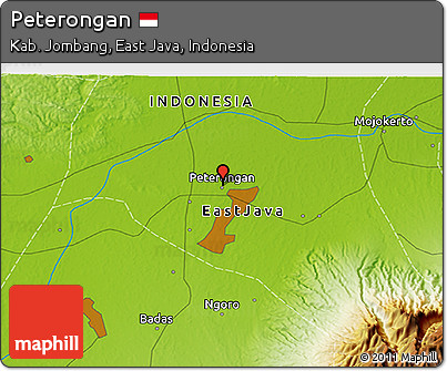 Physical 3D Map of Peterongan