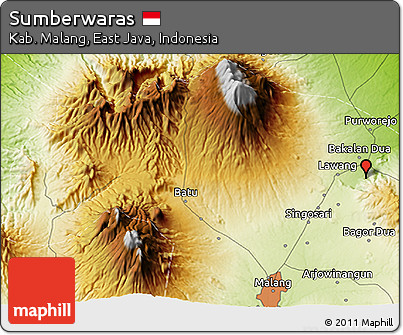 Physical 3D Map of Sumberwaras