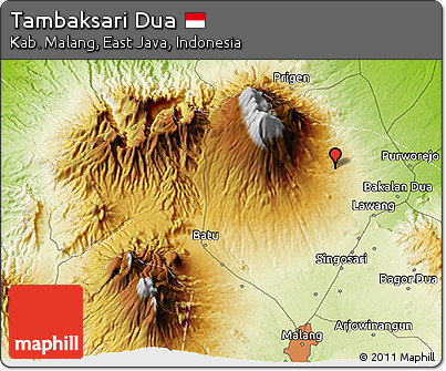 Physical 3D Map of Tambaksari Dua