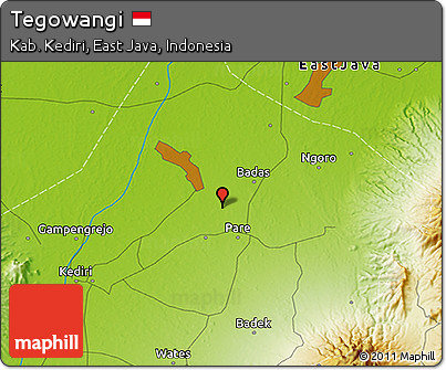 Physical 3D Map of Tegowangi