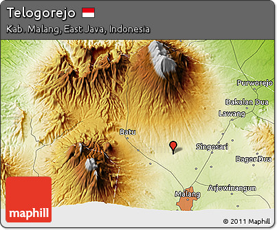 Physical 3D Map of Telogorejo