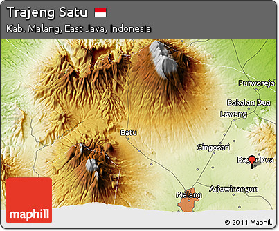 Physical 3D Map of Trajeng Satu