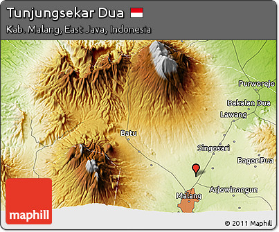 Physical 3D Map of Tunjungsekar Dua