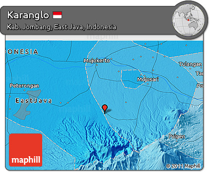 Political 3D Map of Karanglo