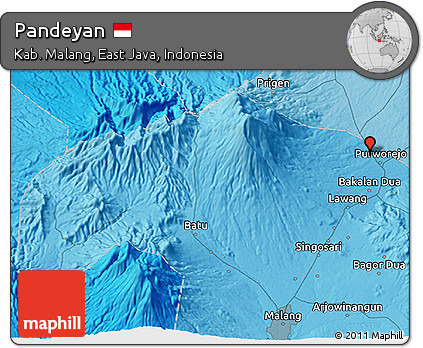 Political 3D Map of Pandeyan
