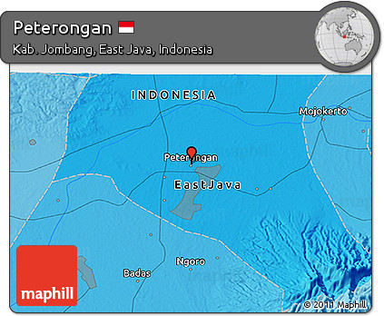 Political 3D Map of Peterongan