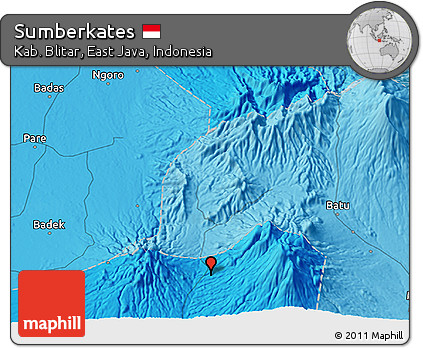 Political 3D Map of Sumberkates