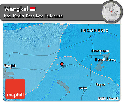 Political 3D Map of Wangkal