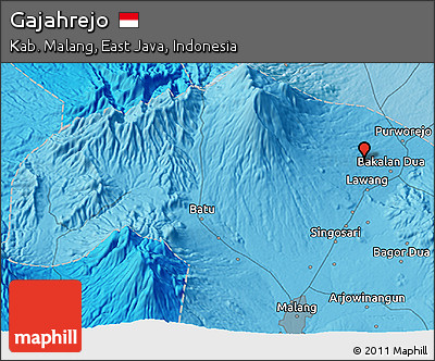 Political 3D Map of Gajahrejo