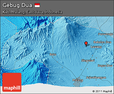 Political 3D Map of Gebug Dua