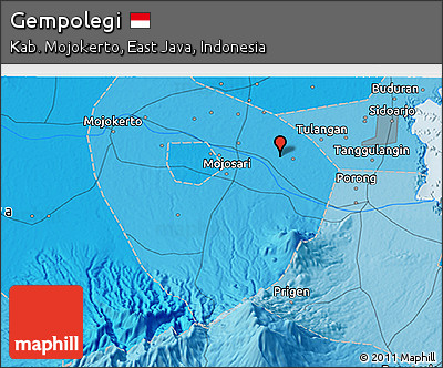 Political 3D Map of Gempolegi