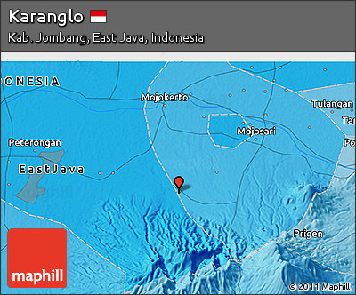 Political 3D Map of Karanglo
