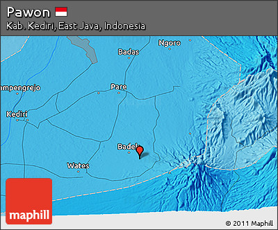 Political 3D Map of Pawon
