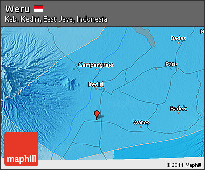 Political 3D Map of Weru