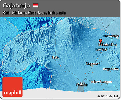 Political 3D Map of Gajahrejo