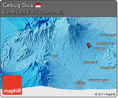 Political 3D Map of Gebug Dua