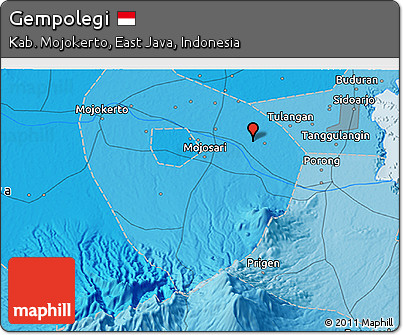 Political 3D Map of Gempolegi